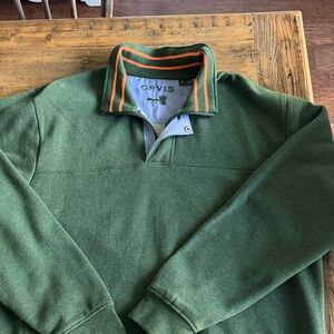 Orvis Green Men's quarter zip pullover
